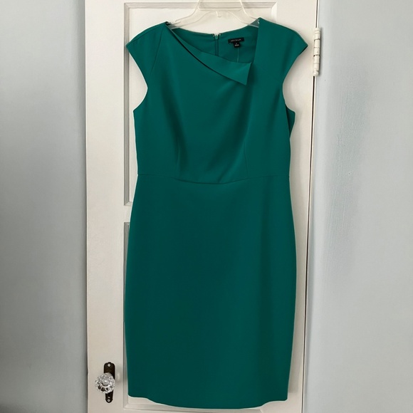 Ann Taylor Dress New Kelly Green Silky Sheath - Picture 1 of 9